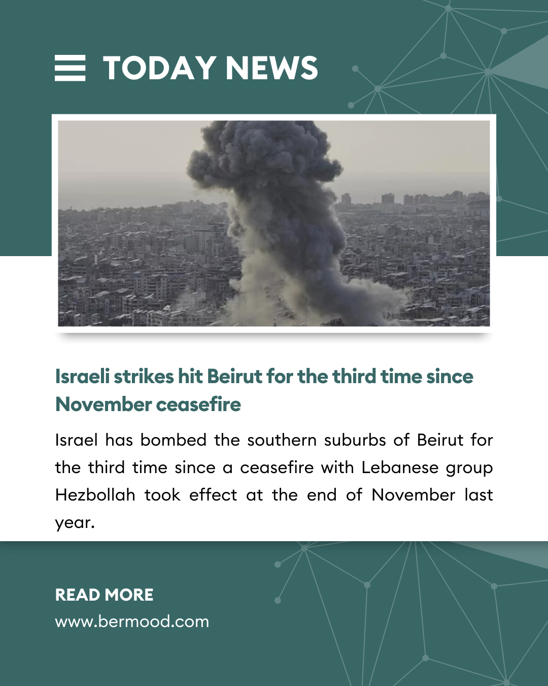 Israeli strikes hit Beirut for the third time since November ceasefire.